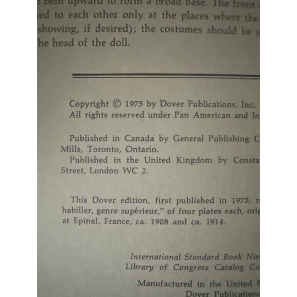 Antique Edwardian Paper Dolls Book By Dover 1975 Edition Reprinted From 1908/191 - Picture 4 of 10